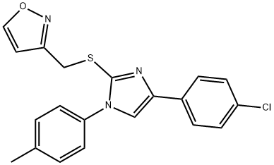 3-[[4-(4-chlorophenyl)-1-(4-methylphenyl)imidazol-2-yl]sulfanylmethyl]-1,2-oxazole 结构式