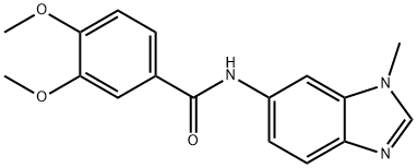 3,4-dimethoxy-N-(3-methylbenzimidazol-5-yl)benzamide 结构式
