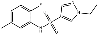 1-ethyl-N-(2-fluoro-5-methylphenyl)pyrazole-4-sulfonamide 结构式