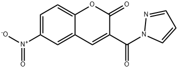 6-nitro-3-(pyrazole-1-carbonyl)chromen-2-one 结构式