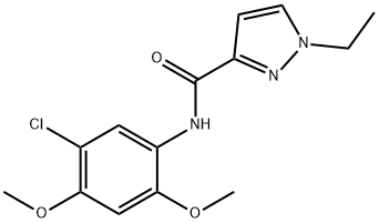 N-(5-chloro-2,4-dimethoxyphenyl)-1-ethylpyrazole-3-carboxamide 结构式