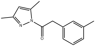 1-(3,5-dimethylpyrazol-1-yl)-2-(3-methylphenyl)ethanone 结构式