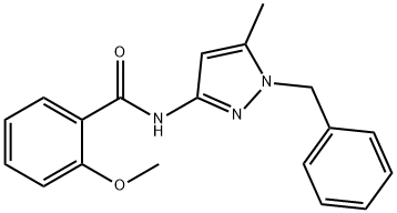 N-(1-benzyl-5-methylpyrazol-3-yl)-2-methoxybenzamide 结构式