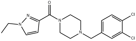 [4-[(3,4-dichlorophenyl)methyl]piperazin-1-yl]-(1-ethylpyrazol-3-yl)methanone 结构式