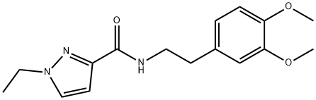 N-[2-(3,4-dimethoxyphenyl)ethyl]-1-ethylpyrazole-3-carboxamide 结构式