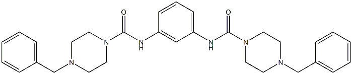 4-benzyl-N-[3-[(4-benzylpiperazine-1-carbonyl)amino]phenyl]piperazine-1-carboxamide 结构式