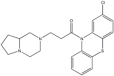 3-(3,4,6,7,8,8a-hexahydro-1H-pyrrolo[1,2-a]pyrazin-2-yl)-1-(2-chlorophenothiazin-10-yl)propan-1-one 结构式