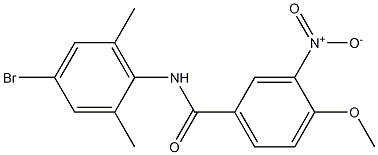 N-(4-bromo-2,6-dimethylphenyl)-4-methoxy-3-nitrobenzamide 结构式