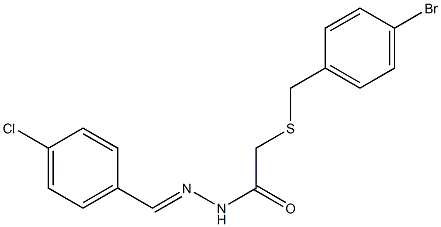 2-[(4-bromophenyl)methylsulfanyl]-N-[(E)-(4-chlorophenyl)methylideneamino]acetamide 结构式