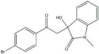 3-[2-(4-bromophenyl)-2-oxoethyl]-3-hydroxy-1-methylindol-2-one 结构式