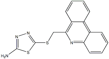 5-(phenanthridin-6-ylmethylsulfanyl)-1,3,4-thiadiazol-2-amine 结构式