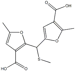 2-[(4-carboxy-5-methylfuran-2-yl)methylsulfanylmethyl]-5-methylfuran-3-carboxylic acid 结构式