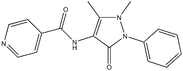 N-(1,5-dimethyl-3-oxo-2-phenylpyrazol-4-yl)pyridine-4-carboxamide 结构式