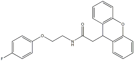 N-[2-(4-fluorophenoxy)ethyl]-2-(9H-xanthen-9-yl)acetamide 结构式