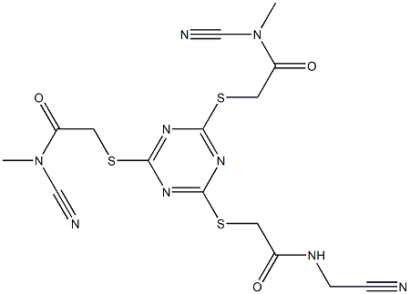 2-[[4,6-bis[[2-(cyanomethylamino)-2-oxoethyl]sulfanyl]-1,3,5-triazin-2-yl]sulfanyl]-N-(cyanomethyl)acetamide 结构式