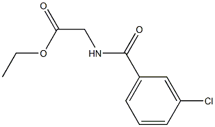 ethyl 2-[(3-chlorobenzoyl)amino]acetate 结构式