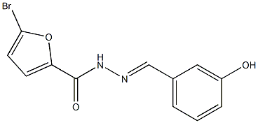 5-bromo-N-[(E)-(3-hydroxyphenyl)methylideneamino]furan-2-carboxamide 结构式