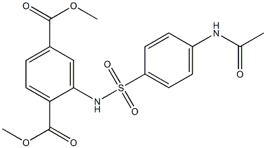 dimethyl 2-[(4-acetamidophenyl)sulfonylamino]benzene-1,4-dicarboxylate 结构式