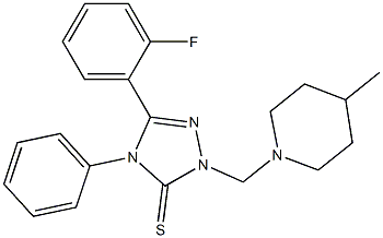 5-(2-fluorophenyl)-2-[(4-methylpiperidin-1-yl)methyl]-4-phenyl-1,2,4-triazole-3-thione 结构式