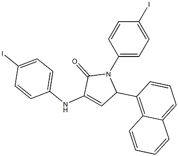 4-(4-iodoanilino)-1-(4-iodophenyl)-2-naphthalen-1-yl-2H-pyrrol-5-one 结构式