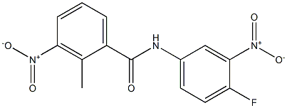 N-(4-fluoro-3-nitrophenyl)-2-methyl-3-nitrobenzamide 结构式