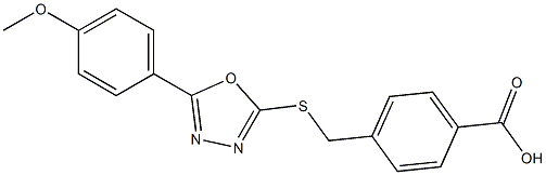 4-[[5-(4-methoxyphenyl)-1,3,4-oxadiazol-2-yl]sulfanylmethyl]benzoic acid 结构式