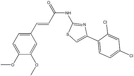 (E)-N-[4-(2,4-dichlorophenyl)-1,3-thiazol-2-yl]-3-(3,4-dimethoxyphenyl)prop-2-enamide 结构式