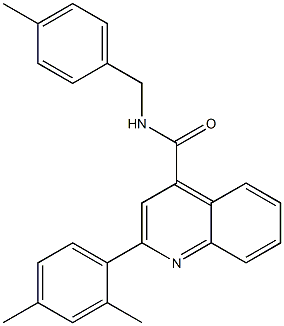 2-(2,4-dimethylphenyl)-N-[(4-methylphenyl)methyl]quinoline-4-carboxamide 结构式