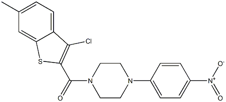 (3-chloro-6-methyl-1-benzothiophen-2-yl)-[4-(4-nitrophenyl)piperazin-1-yl]methanone 结构式