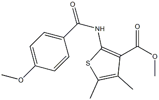 methyl 2-[(4-methoxybenzoyl)amino]-4,5-dimethylthiophene-3-carboxylate 结构式