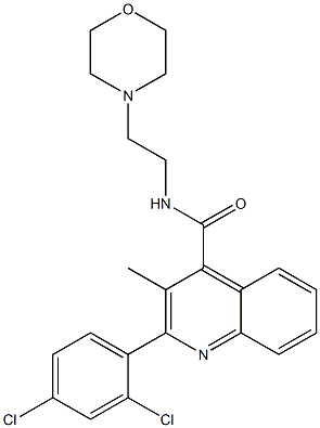 2-(2,4-dichlorophenyl)-3-methyl-N-(2-morpholin-4-ylethyl)quinoline-4-carboxamide 结构式