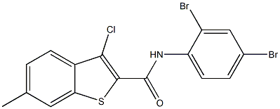 3-chloro-N-(2,4-dibromophenyl)-6-methyl-1-benzothiophene-2-carboxamide 结构式