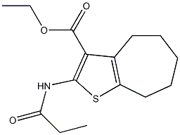 ethyl 2-(propanoylamino)-5,6,7,8-tetrahydro-4H-cyclohepta[b]thiophene-3-carboxylate 结构式