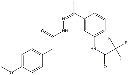 2,2,2-trifluoro-N-[3-[(Z)-N-[[2-(4-methoxyphenyl)acetyl]amino]-C-methylcarbonimidoyl]phenyl]acetamide 结构式