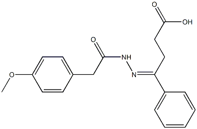 (4E)-4-[[2-(4-methoxyphenyl)acetyl]hydrazinylidene]-4-phenylbutanoic acid 结构式
