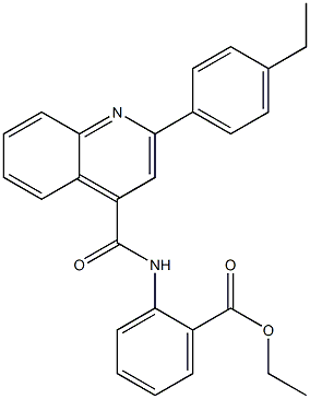 ethyl 2-[[2-(4-ethylphenyl)quinoline-4-carbonyl]amino]benzoate 结构式