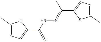 5-methyl-N-[(E)-1-(5-methylthiophen-2-yl)ethylideneamino]furan-2-carboxamide 结构式