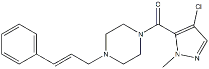 (4-chloro-2-methylpyrazol-3-yl)-[4-[(E)-3-phenylprop-2-enyl]piperazin-1-yl]methanone 结构式