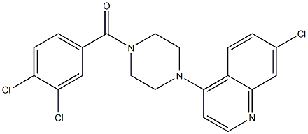 [4-(7-chloroquinolin-4-yl)piperazin-1-yl]-(3,4-dichlorophenyl)methanone 结构式