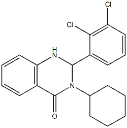 3-cyclohexyl-2-(2,3-dichlorophenyl)-1,2-dihydroquinazolin-4-one 结构式