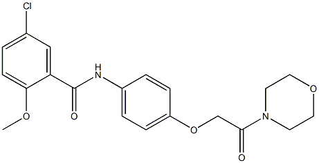 5-chloro-2-methoxy-N-[4-(2-morpholin-4-yl-2-oxoethoxy)phenyl]benzamide 结构式