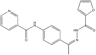 N-[4-[(Z)-N-(furan-2-carbonylamino)-C-methylcarbonimidoyl]phenyl]pyridine-3-carboxamide 结构式