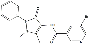 5-bromo-N-(1,5-dimethyl-3-oxo-2-phenylpyrazol-4-yl)pyridine-3-carboxamide 结构式