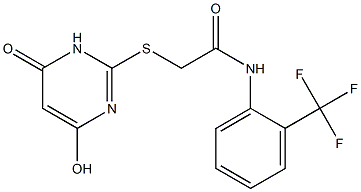 2-[(4-hydroxy-6-oxo-1H-pyrimidin-2-yl)sulfanyl]-N-[2-(trifluoromethyl)phenyl]acetamide 结构式