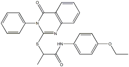 N-(4-ethoxyphenyl)-2-(4-oxo-3-phenylquinazolin-2-yl)sulfanylpropanamide 结构式