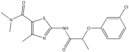 2-[2-(3-chlorophenoxy)propanoylamino]-N,N,4-trimethyl-1,3-thiazole-5-carboxamide 结构式