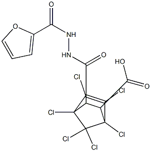 1,2,3,4,7,7-hexachloro-6-[(furan-2-carbonylamino)carbamoyl]bicyclo[2.2.1]hept-2-ene-5-carboxylic acid 结构式