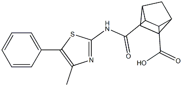 2-[(4-methyl-5-phenyl-1,3-thiazol-2-yl)carbamoyl]bicyclo[2.2.1]heptane-3-carboxylic acid 结构式