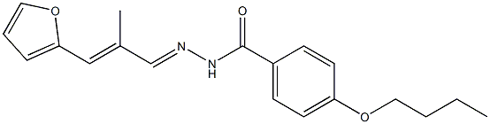 4-butoxy-N-[(E)-[(E)-3-(furan-2-yl)-2-methylprop-2-enylidene]amino]benzamide 结构式