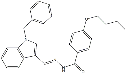 N-[(E)-(1-benzylindol-3-yl)methylideneamino]-4-butoxybenzamide 结构式